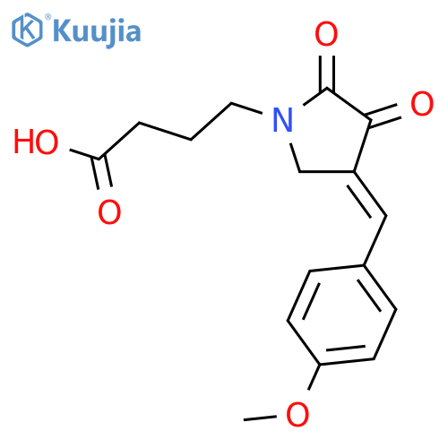 4-[4-(4-methoxybenzylidene)-2,3-dioxopyrrolidin-1-yl]butanoic acid structure