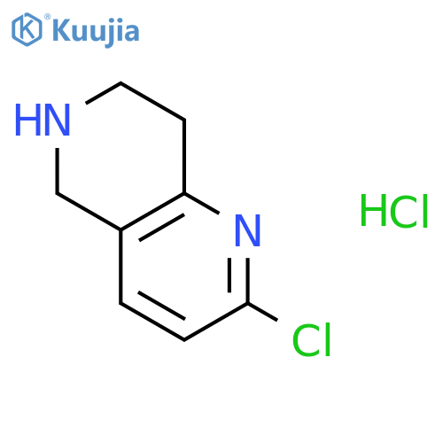 2-chloro-5,6,7,8-tetrahydro-1,6-naphthyridine;hydrochloride structure