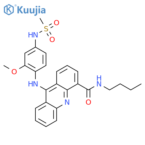 N-butyl-9-({2-methoxy-4-[(methylsulfonyl)amino]phenyl}amino)acridine-4-carboxamide structure