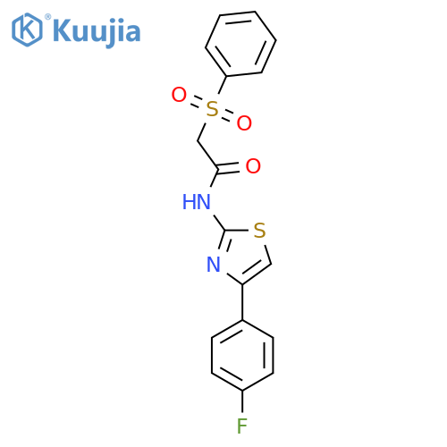 2-(benzenesulfonyl)-N-4-(4-fluorophenyl)-1,3-thiazol-2-ylacetamide structure
