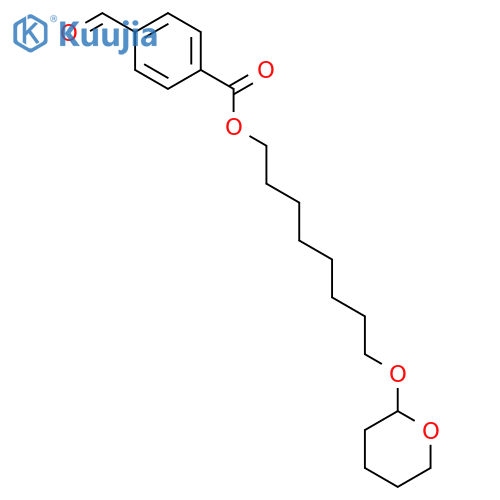Benzoic acid, 4-formyl-, 8-[(tetrahydro-2H-pyran-2-yl)oxy]octyl ester structure