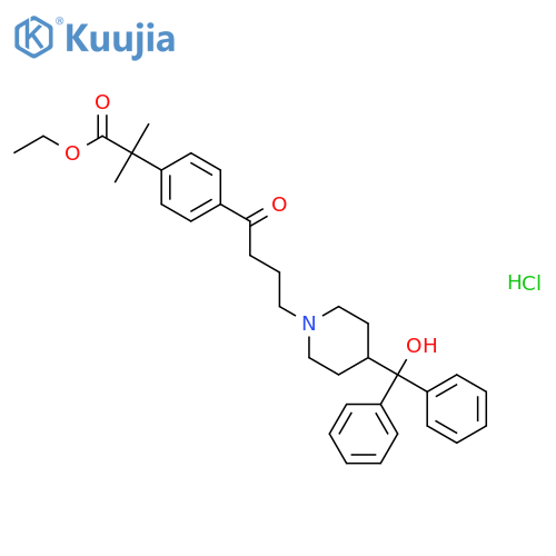 Ethyl4-(4-4-(hydroxydiphenylmethyl)-1-piperidinyl-1-oxobutyl)-alpha,alpha-dimethylbenzeneacetateHydrochloride structure