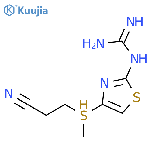 3-2-(Diaminomethyleneamino-4-thiazolylthiopropionitrile structure