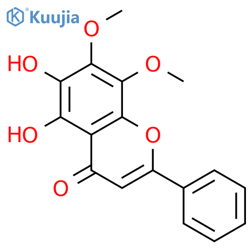 4H-1-Benzopyran-4-one, 5,6-dihydroxy-7,8-dimethoxy-2-phenyl- structure