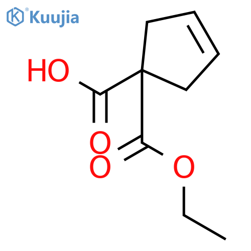 1-(Ethoxycarbonyl)-3-cyclopentene-1-carboxylic Acid structure