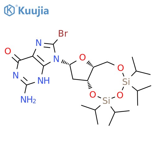 8-Bromo-N9-3’,5’-O-(1,1,3,3-tetrakis(isopropyl)-1,3-disiloxanediyl)-β-D-2’-deoxyribofuranosylguanine structure