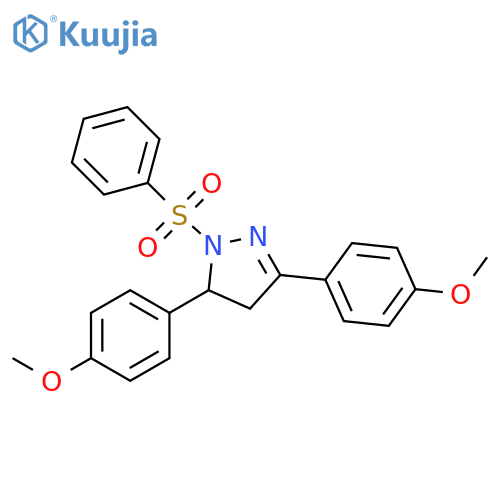 1-(benzenesulfonyl)-3,5-bis(4-methoxyphenyl)-4,5-dihydro-1H-pyrazole structure