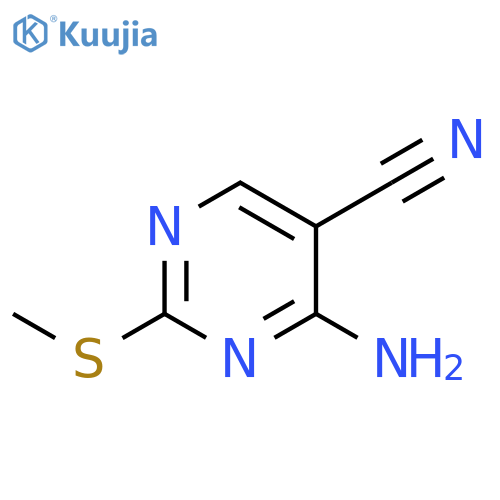 4-amino-2-(methylsulfanyl)pyrimidine-5-carbonitrile structure