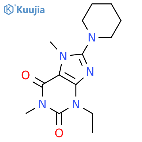 3-ethyl-1,7-dimethyl-8-piperidin-1-ylpurine-2,6-dione structure