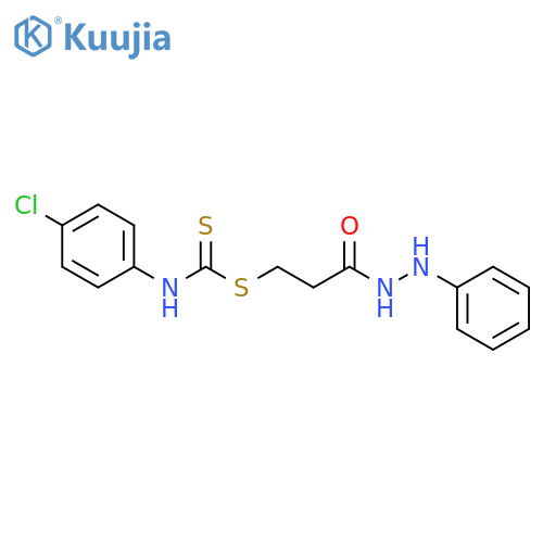 [3-oxo-3-(2-phenylhydrazinyl)propyl] N-(4-chlorophenyl)carbamodithioate structure