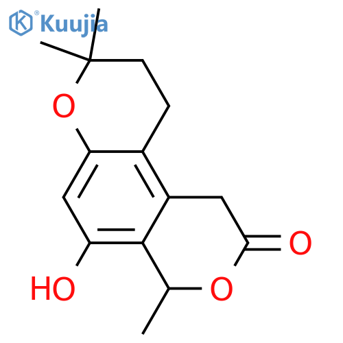 5-Hydroxy-1,8,9,10-tetrahydro-4,8,8-trimethyl-2H,4H-benzo[1,2-b:4,3-c']dipyran-2-one structure