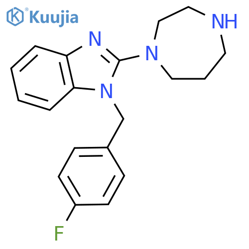 1H-Benzimidazole,1-[(4-fluorophenyl)methyl]-2-(hexahydro-1H-1,4-diazepin-1-yl)- structure
