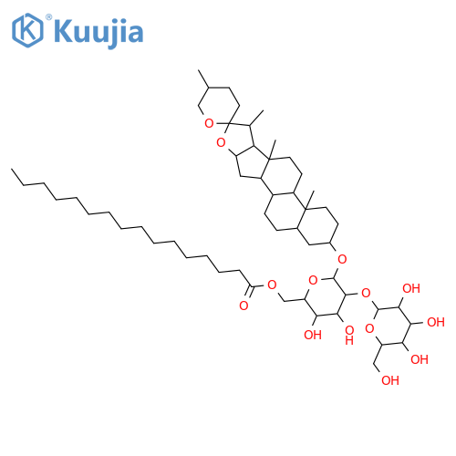 Spirostan-3-ol; (3β,5β,25R)-form, 3-O-[β-D-Glucopyranosyl-(1→2)-6-O-hexadecanoyl-β-D-glucopyranoside] structure