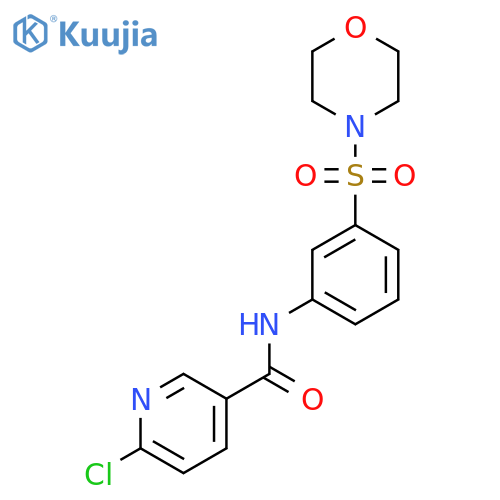 6-chloro-N-[3-(morpholine-4-sulfonyl)phenyl]pyridine-3-carboxamide structure