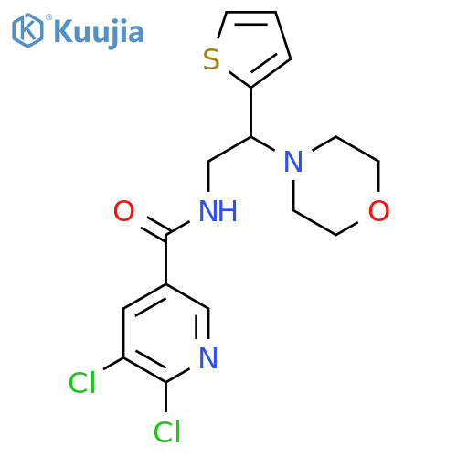 5,6-dichloro-N-[2-(morpholin-4-yl)-2-(thiophen-2-yl)ethyl]pyridine-3-carboxamide structure