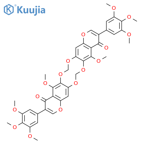 4H,13H-[1]BENZOPYRANO[6,7-D]PYRANO[3,2-K][1,3,6,8]BENZOTETROXECIN-4,13-DIONE, 5,14-DIMETHOXY-3,12-BIS(3,4,5-TRIMETHOXYPHENYL)- structure