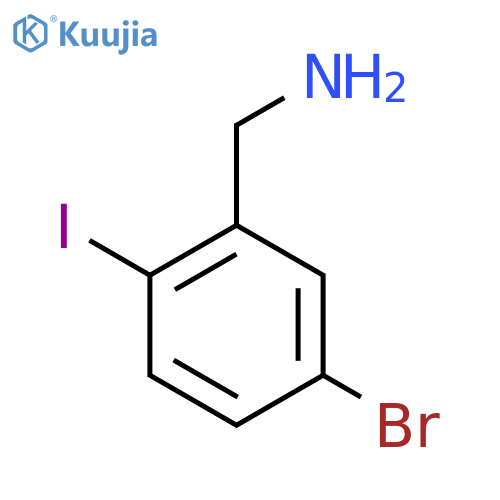(5-Bromo-2-iodophenyl)methanamine structure