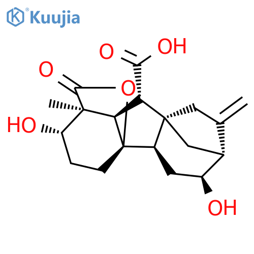 2β,4aα,6α-Trihydroxy-1β-methyl-8-methylenegibbane-1α,10β-dicarboxylic acid 1,4a-lactone structure
