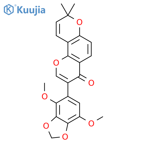 4H,8H-Benzo[1,2-b:3,4-b']dipyran-4-one,3-(4,7-dimethoxy-1,3-benzodioxol-5-yl)-8,8-dimethyl- (9CI) structure