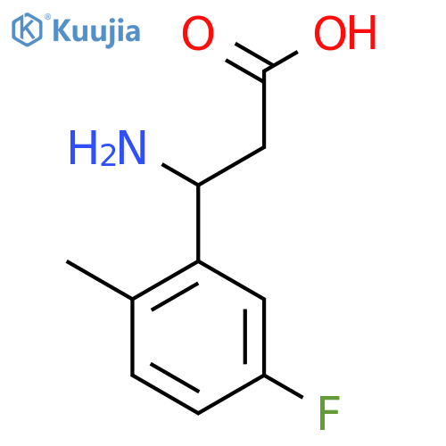 3-amino-3-(5-fluoro-2-methylphenyl)propanoic acid structure