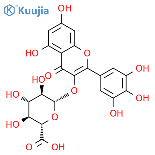 b-D-Glucopyranosiduronic acid,5,7-dihydroxy-4-oxo-2-(3,4,5-trihydroxyphenyl)-4H-1-benzopyran-3-yl structure