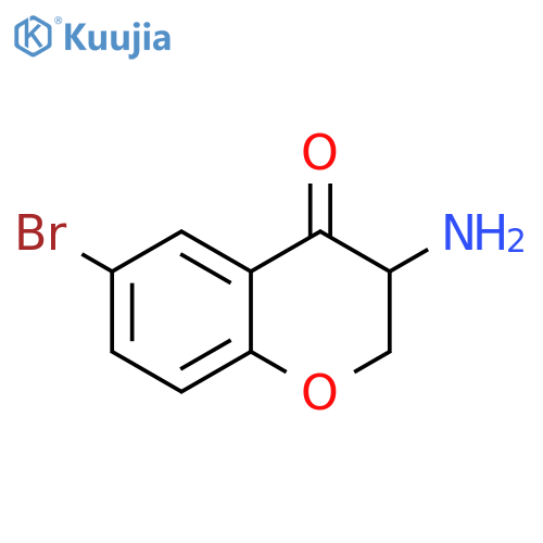 3-amino-6-bromo-3,4-dihydro-2H-1-benzopyran-4-one structure