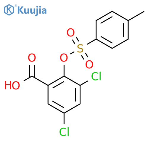 3,5-dichloro-2-(4-methylbenzenesulfonyl)oxybenzoic acid structure