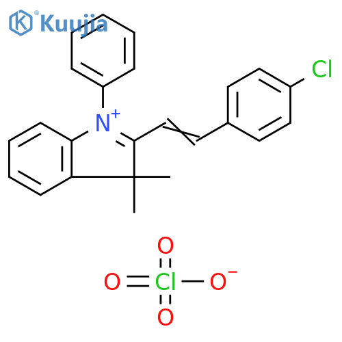 3H-Indolium, 2-[2-(4-chlorophenyl)ethenyl]-3,3-dimethyl-1-phenyl-, perchlorate (1:1) structure