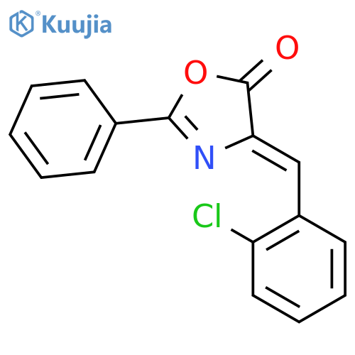 (4Z)-4-(2-Chlorophenyl)methylidene-2-phenyl-4,5-dihydro-1,3-oxazol-5-one structure