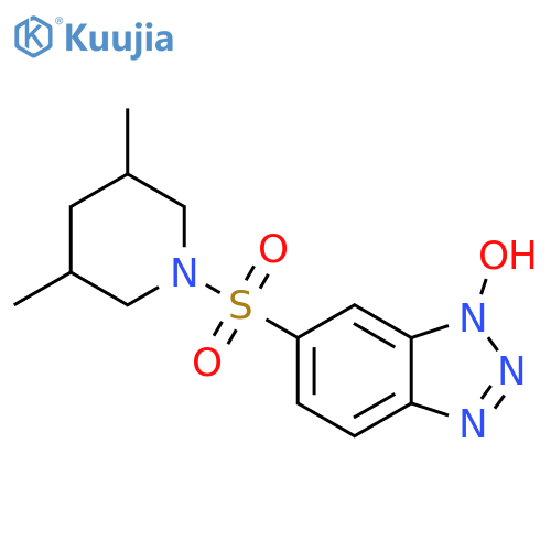 6-(3,5-dimethylpiperidin-1-yl)sulfonyl-1H-1,2,3-benzotriazol-1-ol structure