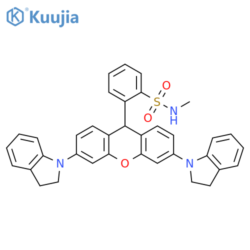Benzenesulfonamide,2-[3,6-bis(2,3-dihydro-1H-indol-1-yl)-9H-xanthen-9-yl]-N-methyl- structure