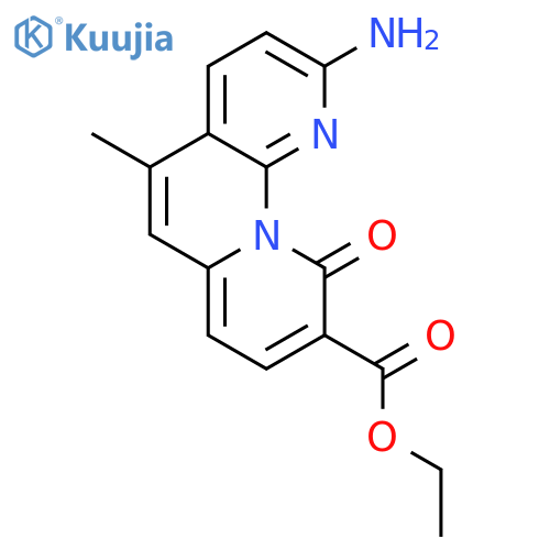 Ethyl 2-amino-5-methyl-10-oxopyrido[1,2-a][1,8]naphthyridine-9-carboxylate structure
