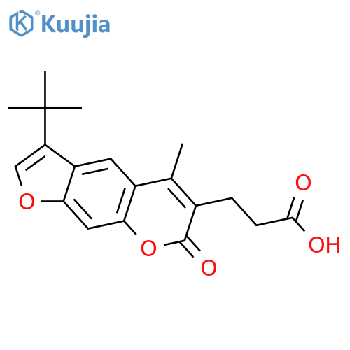 3-(3-tert-Butyl-5-methyl-7-oxo-7H-furo3,2-g-chromen-6-yl)propanoic acid structure