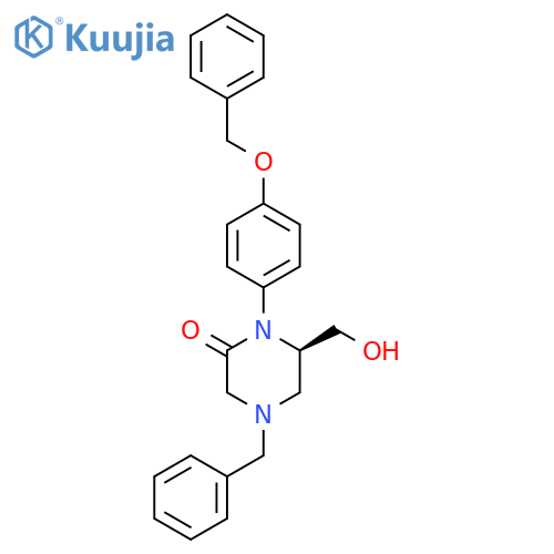 2-Piperazinone,6-(hydroxymethyl)-1-[4-(phenylmethoxy)phenyl]-4-(phenylmethyl)-, (6R)- structure