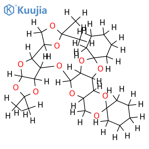 2',3',4',6'-Di-O-cyclohexylidene,1,2,5,6-di-O-isopropylidene-alpha-furanose-3-O-alpha-D-Mannopyranosyl-D-glucose structure