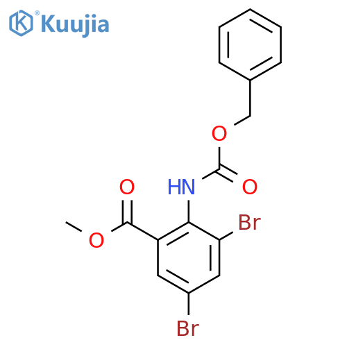 methyl 2-{(benzyloxy)carbonylamino}-3,5-dibromobenzoate structure