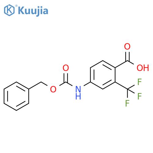 4-{(benzyloxy)carbonylamino}-2-(trifluoromethyl)benzoic acid structure