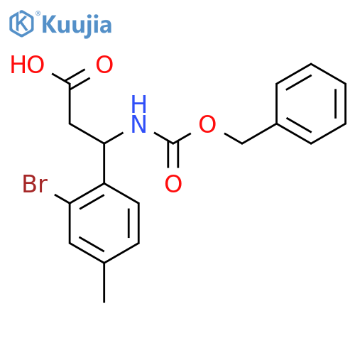 3-{(benzyloxy)carbonylamino}-3-(2-bromo-4-methylphenyl)propanoic acid structure