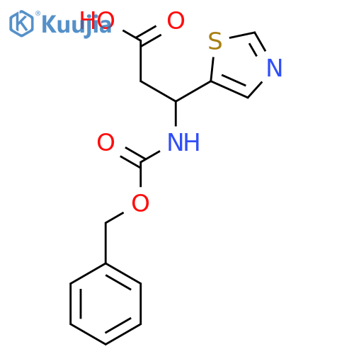 3-{(benzyloxy)carbonylamino}-3-(1,3-thiazol-5-yl)propanoic acid structure