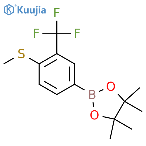 4,4,5,5-Tetramethyl-2-[4-(methylthio)-3-(trifluoromethyl)phenyl]-1,3,2-dioxaborolane structure