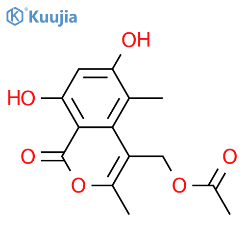 6,8-Dihydroxy-4-(hydroxymethyl)-3,5-dimethyl-1H-2-benzopyran-1-one; 1'-Ac structure