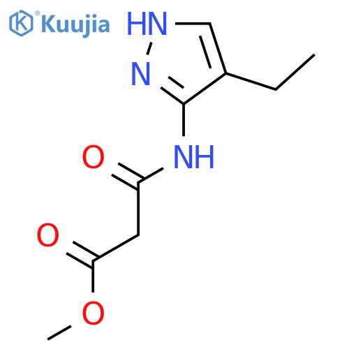Propanoic acid,3-[(4-ethyl-1H-pyrazol-3-yl)amino]-3-oxo-, methyl ester structure