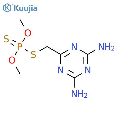 Phosphorodithioic acid,S-[(4,6-diamino-1,3,5-triazin-2-yl)methyl] O,O-dimethyl ester structure