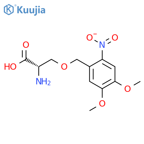 (S)-2-amino-3-(4,5-dimethoxy-2-nitrobenzyloxy)propanoic acid structure