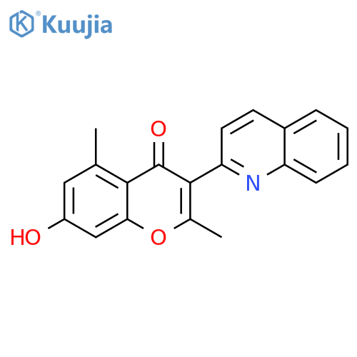 4H-1-Benzopyran-4-one, 7-hydroxy-2,5-dimethyl-3-(2-quinolinyl)- structure