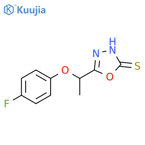 5-1-(4-fluorophenoxy)ethyl-1,3,4-oxadiazole-2-thiol structure