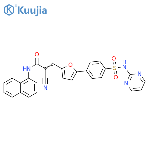 2-Cyano-N-1-naphthalenyl-3-[5-[4-[(2-pyrimidinylamino)sulfonyl]phenyl]-2-furanyl]-2-propenamide structure