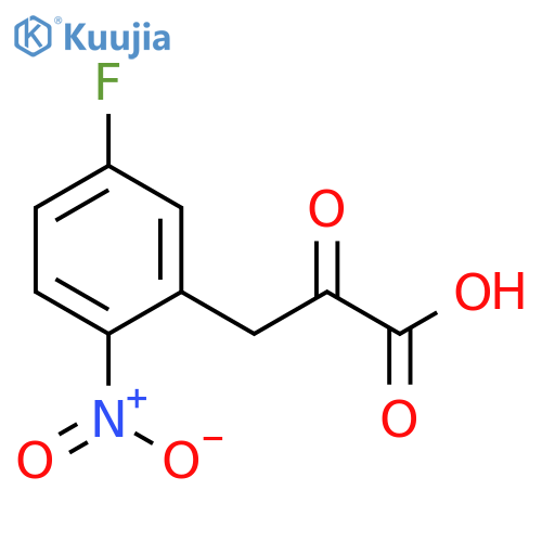 3-(5-fluoro-2-nitrophenyl)-2-oxopropanoic acid structure