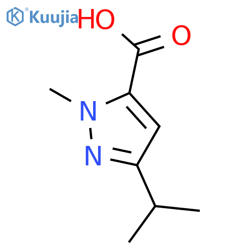 1-methyl-3-(propan-2-yl)-1H-pyrazole-5-carboxylic acid structure