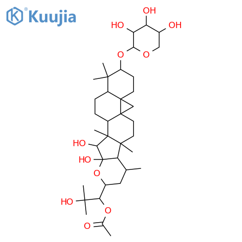 (3beta,5xi,9xi,15alpha,16alpha,23S,24S)-15,16,25-trihydroxy-3-(beta-D-xylopyranosyloxy)-16,23-epoxy-9,19-cyclolanostan-24-yl acetate structure